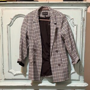 Love Tree Black and White Plaid Blazer